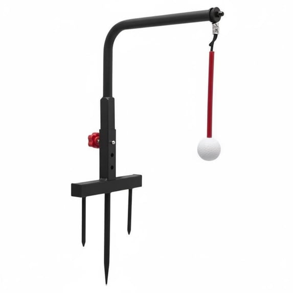 Lazsy Golf Hitting Practice Aid Adjustable Height Golf Swing Training Stable Ground Stake Training Equipment for Beginners, Backyard