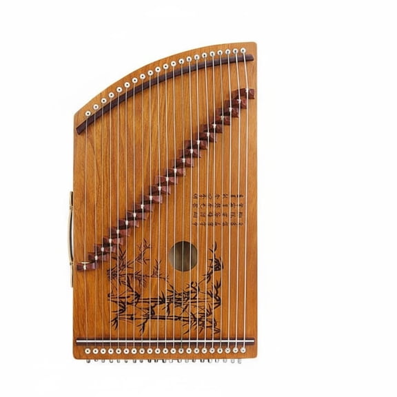 Lazsy Guzheng Finger Beginner Friendly Portable Guzheng Practice Instrument Compact Zither for Beginners, Travel, Wood Color