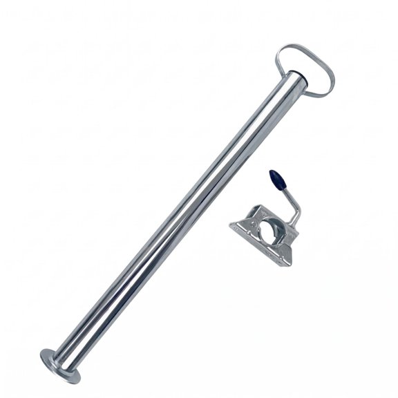 Lazsy Hand-Operated Stabilizer Jack Galvanized Trailer Support Leg Tube Travel Trailer Support Leg, 48MM Galvanized