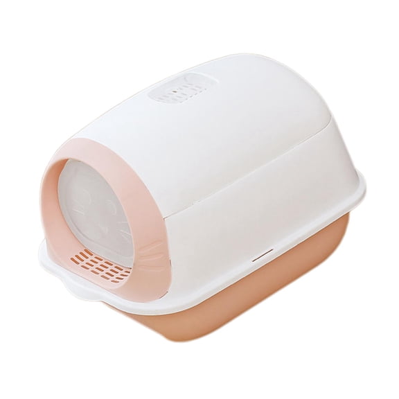 Lazsy Hooded Cat Litter Box Enclosed Potty Toilet Litter Pan Container Deep Loo Spoon