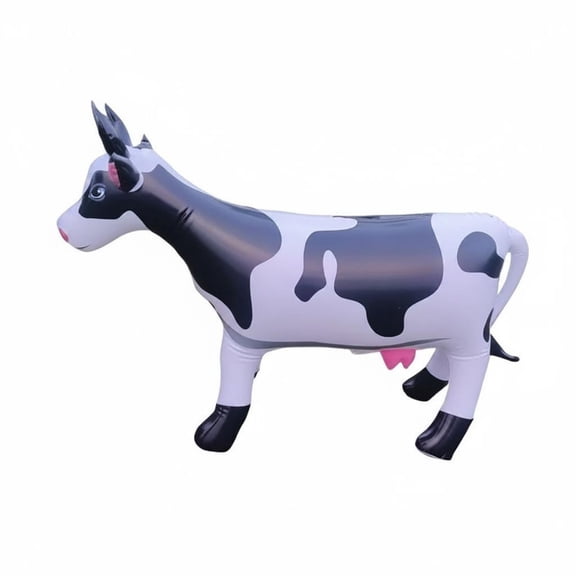 Lazsy Inflatable Cow PVC Animal Figure Durable PVC Reusable Design for Farm Party Decoration Classroom Events