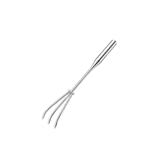 Lazsy Long Handle Garden Rake Undesirable Vegetation Removing Stainless Metal Handheld Rake Rust Resistant Garden Cultivator for Vegetable Plot, Flower Bed, 50CM+3 Teeth