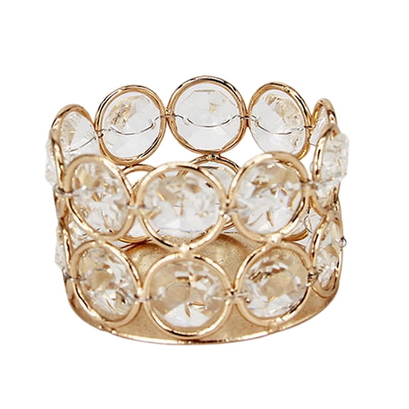 Lazsy Loviver Gold Crystal Votive Candle Holders, Small Tea Light Candle Stand for Round