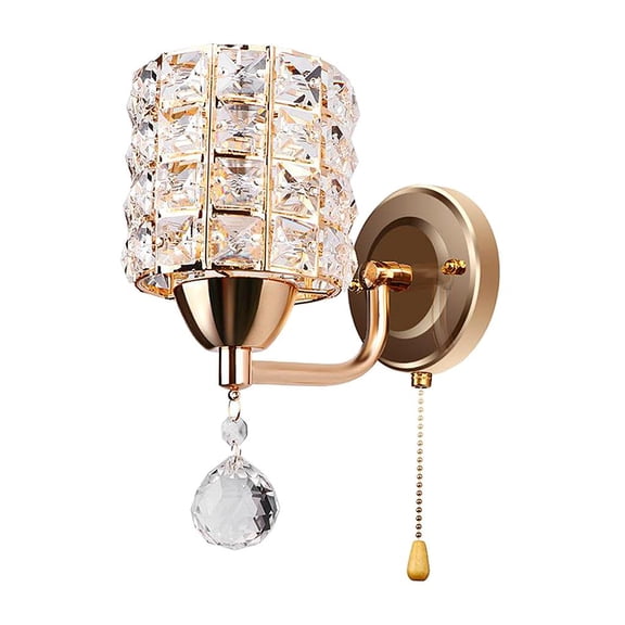 Lazsy Loviver Wall Lamps Modern Crystal Decorative E26 / E27 Base Wall Lights Industrial J:19.5x27x10.5cm(Gold)