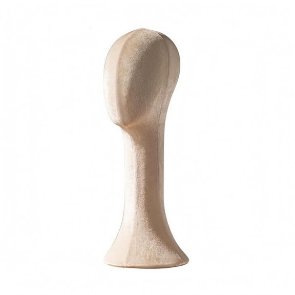 Lazsy Mannequin Head Simple Setup Assembly Hat Display Head Stable Base, Apricot, Velvet Long