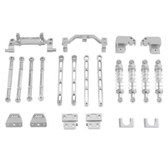 Lazsy Metal 4-Link Shock System Kit Construction RC Car Shocking Absorber Set CNC Machined RC Crawler Shock System Links for Hobbyists, Rough Terrain