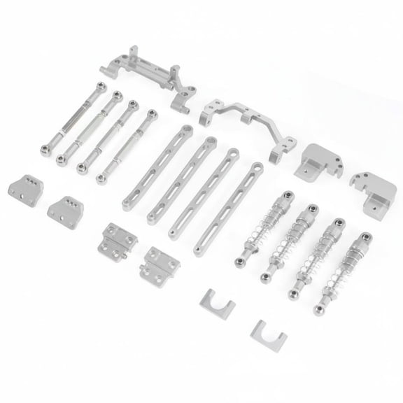 Lazsy Metal 4-Link Shock System Kit Construction RC Car Shocking Absorber Set CNC Machined RC Crawler Shock System Links for Hobbyists, Rough Terrain