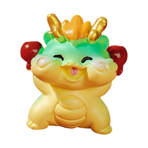 Lazsy Mini Dragon Statue Collectible Decorative Miniature Figurine for Spring Festival Style L