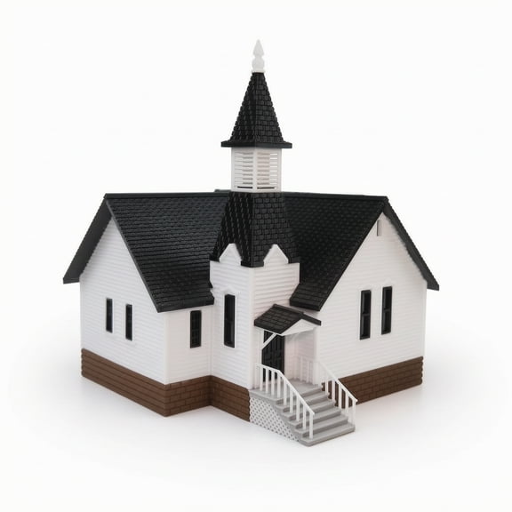 Lazsy Miniature Building Model Diorama Structure Steeple Detail Plastic Construction for Hobbyists Collectors and Model Railway Scenes