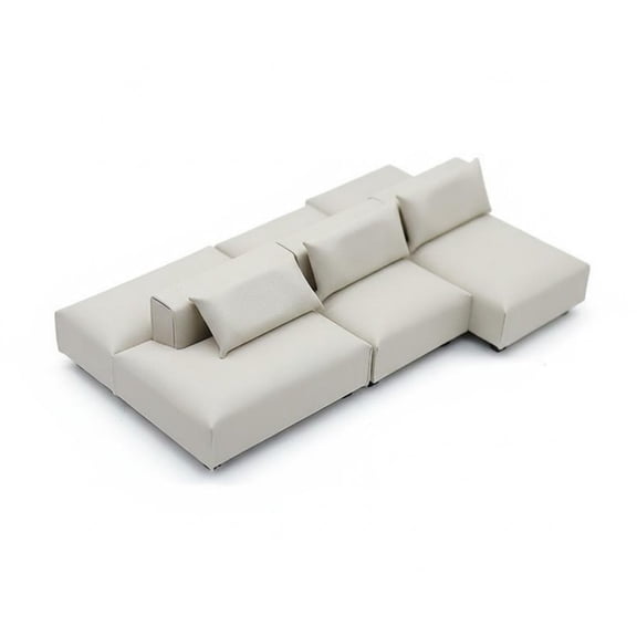 Lazsy Miniature Sofa Sectional Couch Dollhouse Furniture Faux Leather Finish Modern Details for Hobbyists and Architectural Models