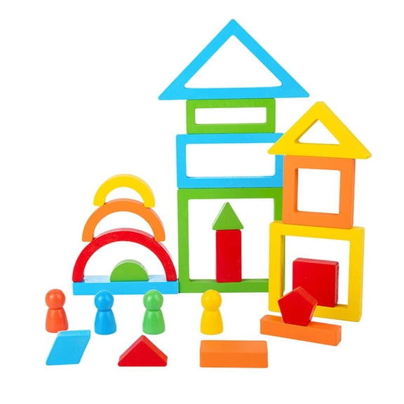 Lazsy Montessori Rainbow Stacking Block Arch Building Blocks Nesting Toys Fun Building