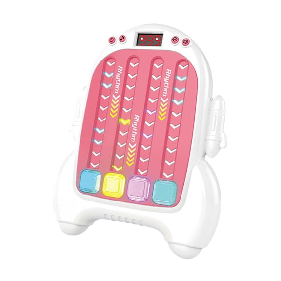 Lazsy Musical Rhythm Electronic Board Game Portable Gaming Device with LED Educational pink and white
