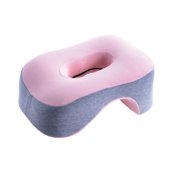 Lazsy Napping Rest Pillow for Office Napping Face Pillow Memory Foam Pillow for School Light Gray and Pink