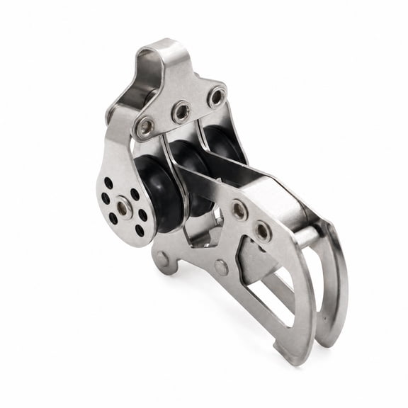 Lazsy Nylon Pulley Locking Sheave Block Low Friction 22 Mm Wheel Stainless Steel Housing for Boaters Sail Control and Outdoor Hauling Scenes