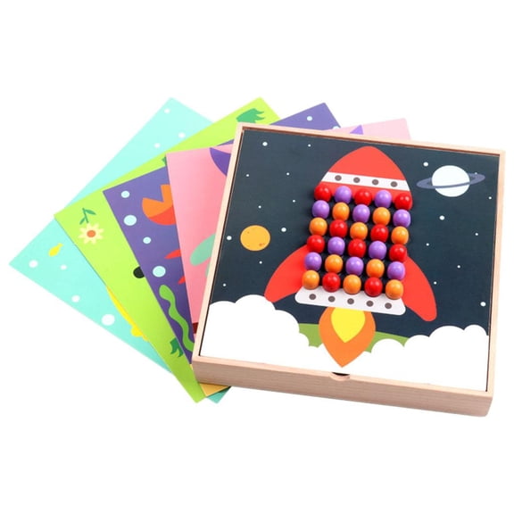 Lazsy Peg Puzzle Nail Toys 184Pcs DIY Fun Puzzle Pegboard for Christmas Early Learning