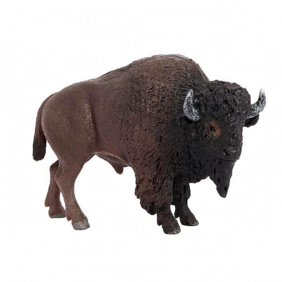 Lazsy Plains Bison Figurine Textured Realistic Bison Model Painted Wildlife Animal Model, American Bison