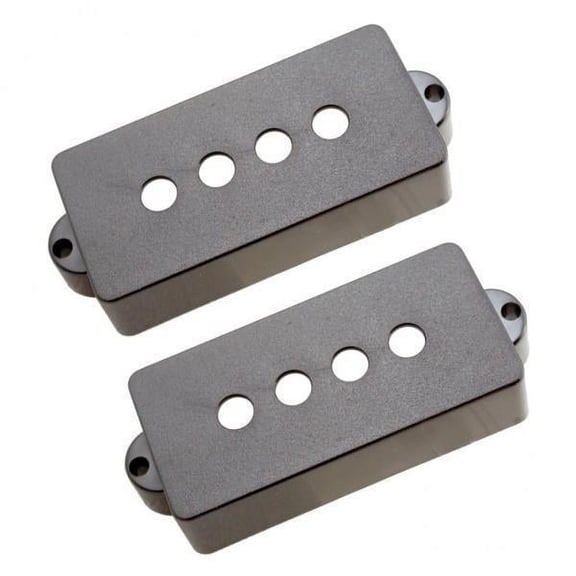 Lazsy Plastic Bass Open Pickup Covers Black 4-string Replacement Parts Electric PB 2 Pcs