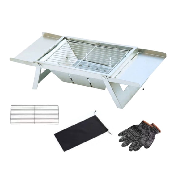 Lazsy Portable Folding Ember-Fired Grill Foldable Folding Ember-Fired Instant Setup Compact Barbecue Rack for Campers, Picnic, Backyard