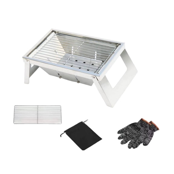Lazsy Portable Folding Ember-Fired Grill Foldable Folding Ember-Fired Instant Setup Compact Barbecue Rack for Campers, Picnic, Backyard