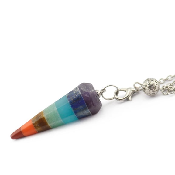 Lazsy Rainbow Natural Stone Crystal Point Pendule Radiesthsie Chakra Scowsing Dowser