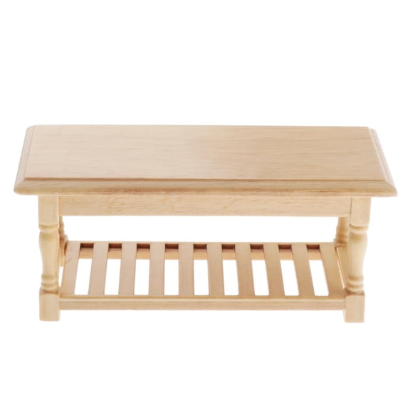 Lazsy Rectangular Wooden Kitchen Dining Desk Coffee Tea Table for 1:12 Dollhouse Toys
