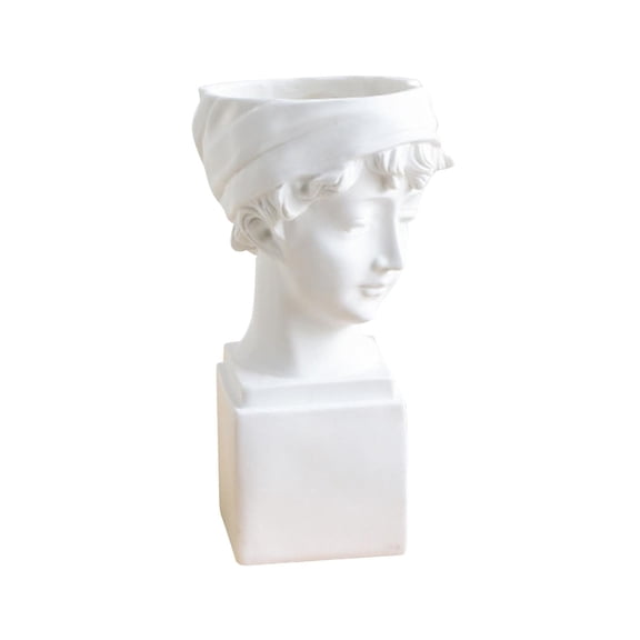 Lazsy Resin Human Head Vase Flower Vase Head Planter Home Office Decor Girl Head .