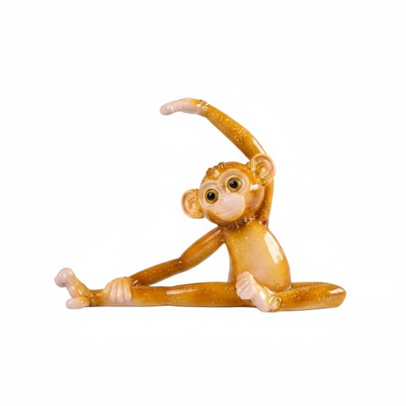 Lazsy Resin Monkey Figurine Glossy Tabletop Monkey Ornament Translucent Animal Statue for Cabinet, Entryway Shelf, Yoga Monkey Leg