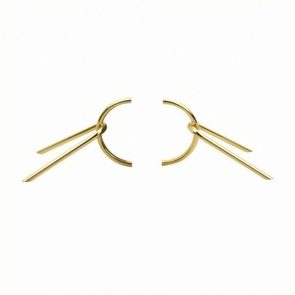 Lazsy Semi-Circular Bookends Angled Rods Geometric Bookends Modern Book Holder, Gold