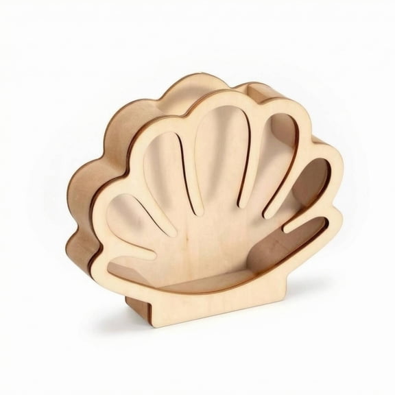 Lazsy Shell Shadow Box Multifunctional Acrylic Display Box Wood Frame Beach Treasure Organizer, Beige
