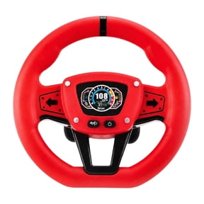 Lazsy Simulated Toy Steering Wheel, Toy Driver with Sound, Small Electronic Simulation Red