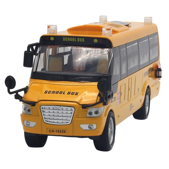 Lazsy Simulation Bus Model Toy Sound Function 5 Open Alloy Play House Toys with Light
