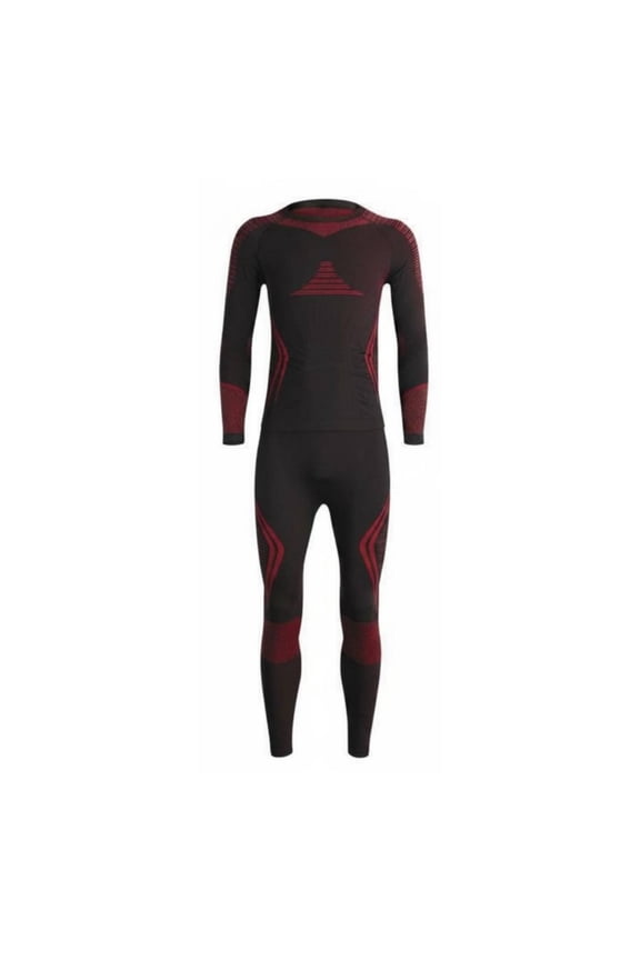 Ski Thermal Underwear Dry Thermal Compression Set Warm Compression Base Layer Set for Women, Men, Skiing, Outdoor, Winter Sports, Men Black Red