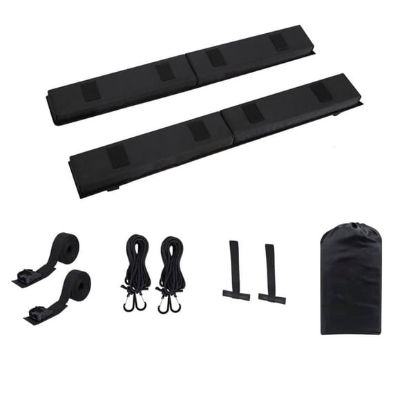 Lazsy Soft Roof Rack Pad Impact-Resistant Soft Roof Rack Adjustable Straps Vehicle Accessory for Surfing, trip, Travel