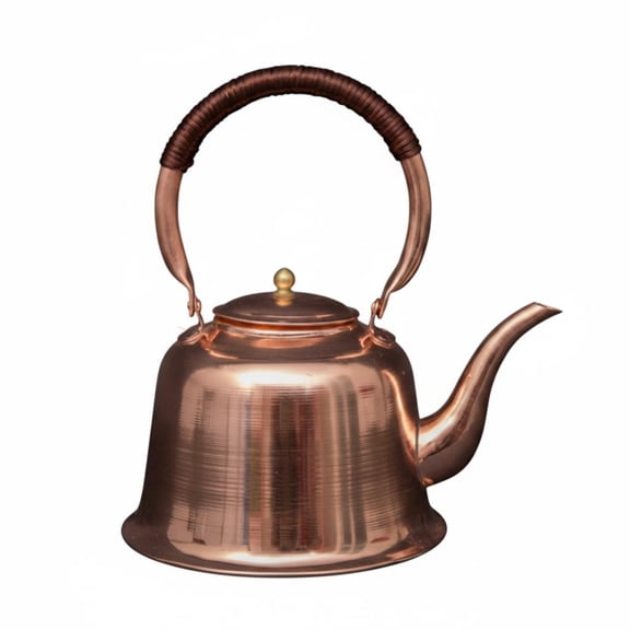 Lazsy Solid Copper Tea Kettle Copper Tea Kettle Rust-Resistant Kitchenware for Stovetop, Copper