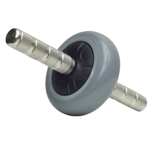 Lazsy Stainless Steel Core Workout Roller Knurled Grips Rubber-Coated Core Workout Wheel , Dark Gray