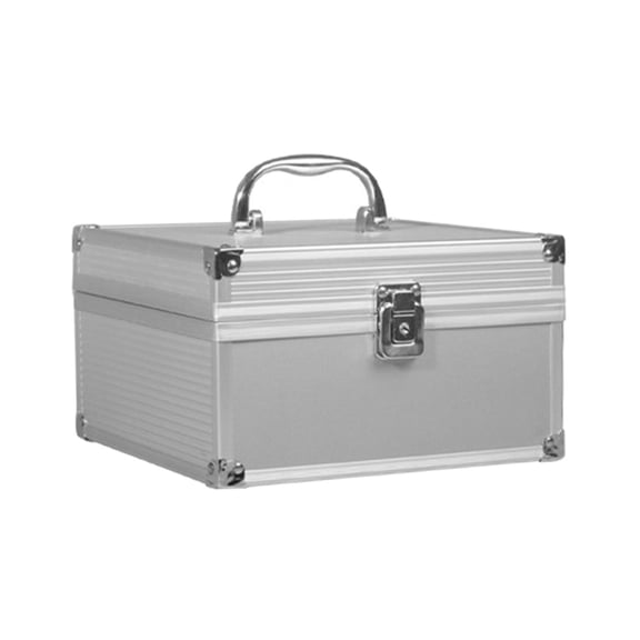 Lazsy Stamps Lock Box Locker Chest Office Bin with Handle Case Organizer for Documents 9 grid