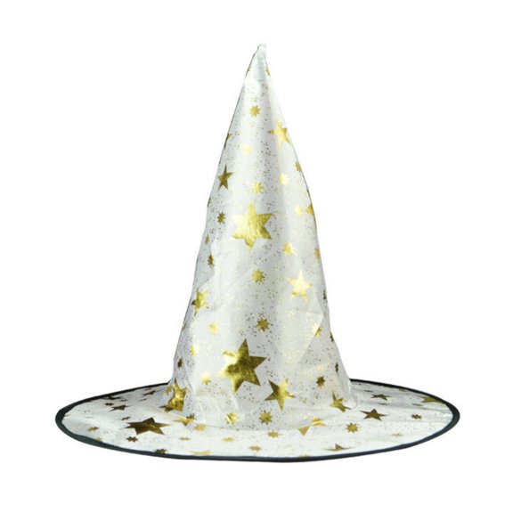 Lazsy Star Print Wizard Hat Starry Design Pointed Wizard Hat Magical Look dressing up Item
