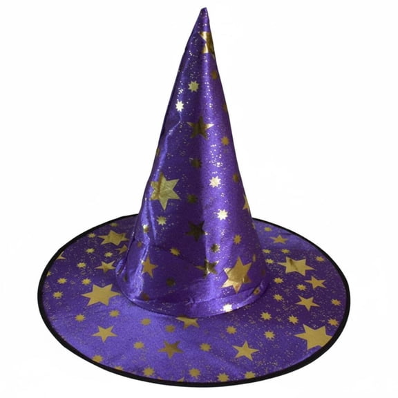 Lazsy Star Print Wizard Hat Starry Design Pointed Wizard Hat Magical Look dressing up Item
