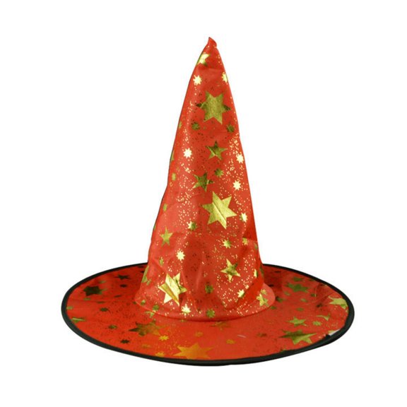 Lazsy Star Print Wizard Hat Starry Design Pointed Wizard Hat Magical Look dressing up Item