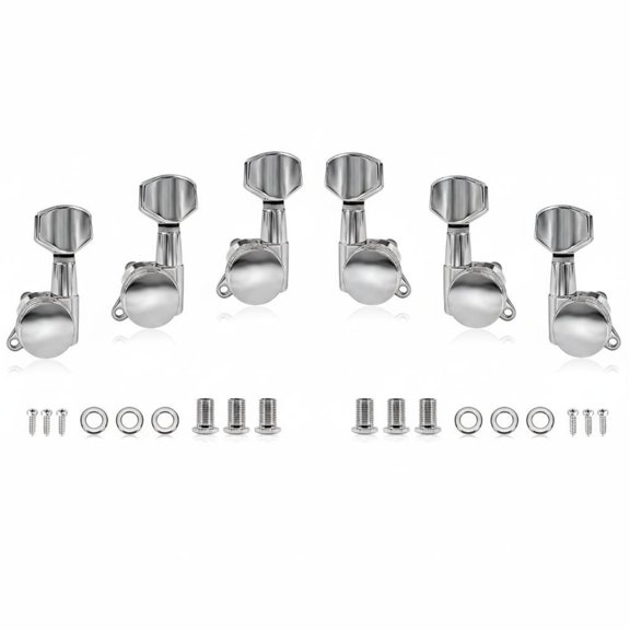 Lazsy String Tuner Pegs 6 Piece Self Locking Metal Alloy Precision Knobs Fits 10mm Holes for Electric Guitar Studio Recording Musicians