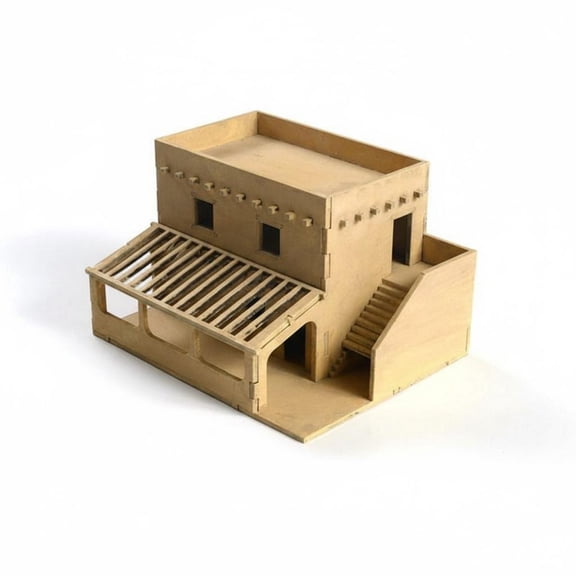 Lazsy Tabletop Scenery Terrain Miniature Building Kit Middle Eastern Architecture Wood Assembly for Wargame Collectors