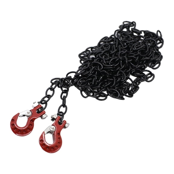 Lazsy Tow Chain with Trailer Hook for RC Crawler Hobby Model Vehicles Replacement red
