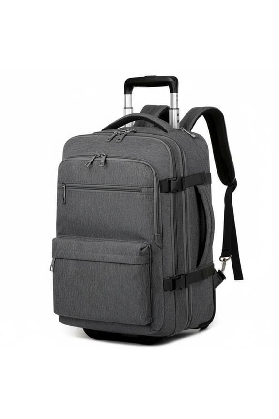 Trolley Backpack Large Capacity Rolling Backpack Multiple Compartments Luggage for Journeyers, Students, Weekend Getaways