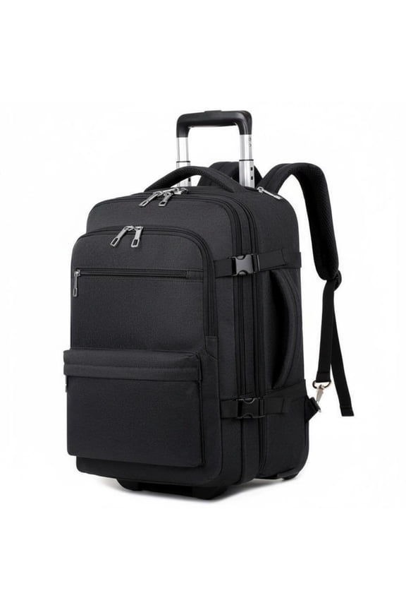 Trolley Backpack Large Capacity Rolling Backpack Multiple Compartments Luggage for Journeyers, Students, Weekend Getaways