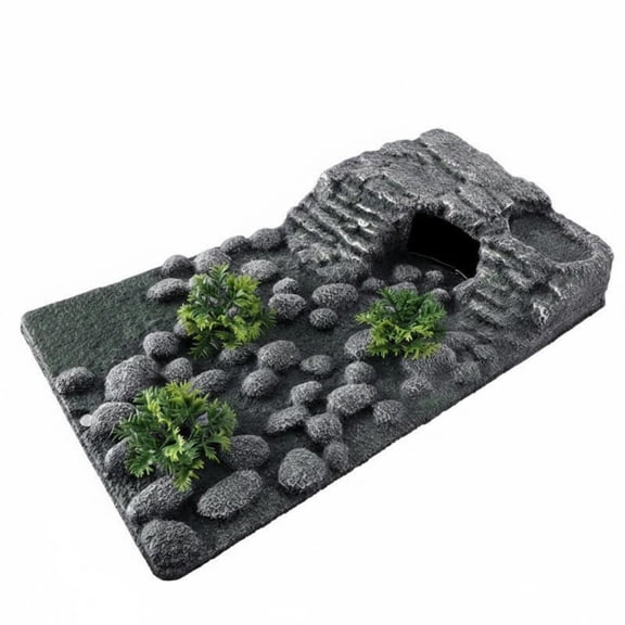 Lazsy Turtle Basking Perch Easy to Climb Turtle Climbing Ramp Resting Terrace Reptile Hiding Cave