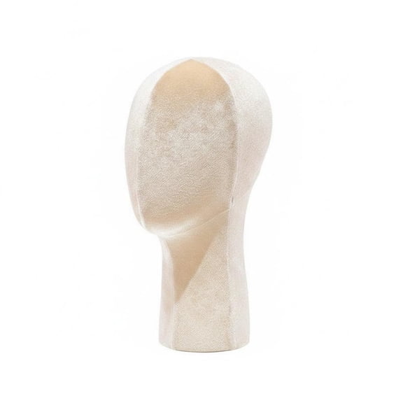 Lazsy Velvet Mannequin Head Elegant Look Velvet Hairpiece Head Smooth Shape Hairpiece Display Bust for Dressing Room