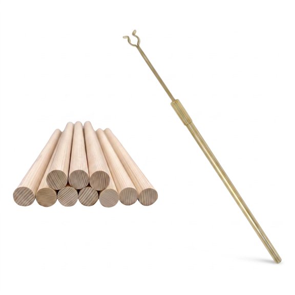 Lazsy Violin Sound Posts Wood Soundpost Columns for Violin Setup with Brass Installer