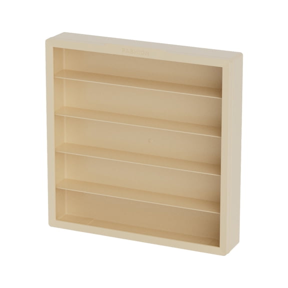 Lazsy Wall Display Case with 5 Shelves Cream Transparent Door Dustproof Storage for Blind Box Collectibles Figures Hobby Room Workspace