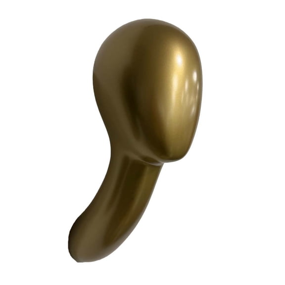 Lazsy Wall-Mounted Mannequin Head Long Neck Fiberglass Mannequin Head Molded, Gold
