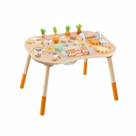 Lazsy Wooden Activity Table Early Educational Young Child Busy Table Develops Fine Motor Skills Young Child Activity Center for Infants